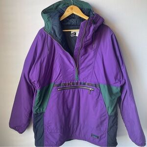 L.L.Bean Vintage Retro Half Zip Colorblock Hooded Anorak Jacket Men’s Large Tall